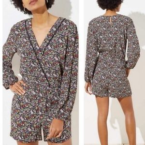 Loft Garden Wrap Floral Print Long Sleeve Romper